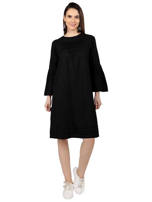 bell sleeves pin tucks detail dress  - 17241752 - Very Small Image - 1