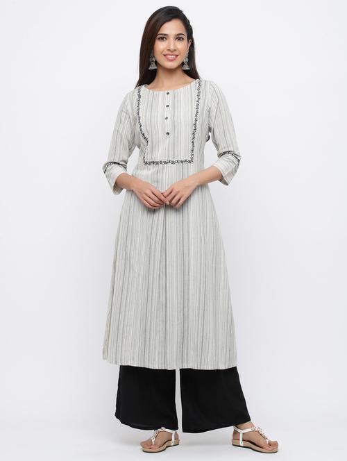 striped kurta palazzo set - 17241868 - Very Small Image - 1