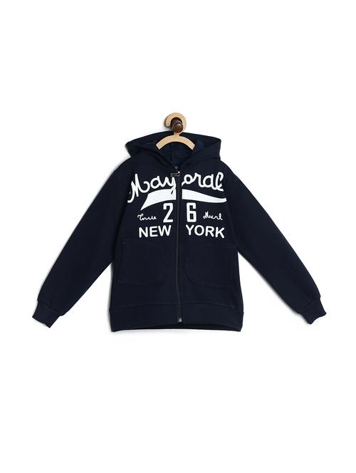 chest print hood neck sweatshirt - 17244366 - Very Small Image - 1