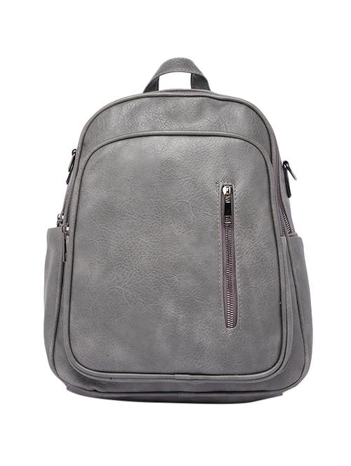 grey leatherette (pu) regular backpack - 17244633 - Very Small Image - 1