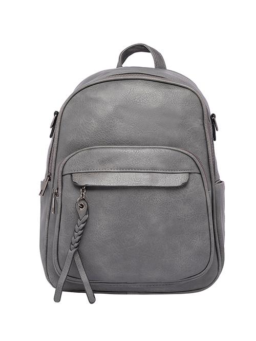 grey leatherette (pu) regular backpack - 17244639 - Very Small Image - 1