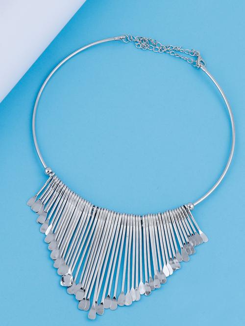 silver metal choker necklace - 17245972 - Very Small Image - 1