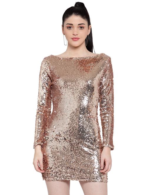 boat neck sequin dress  - 17246418 - Very Small Image - 1