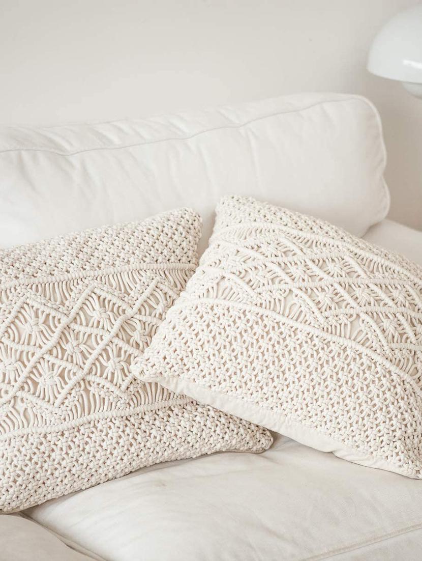 cotton macrame cushion cover (set of 1) - 17246424 - Zoom Image - 2