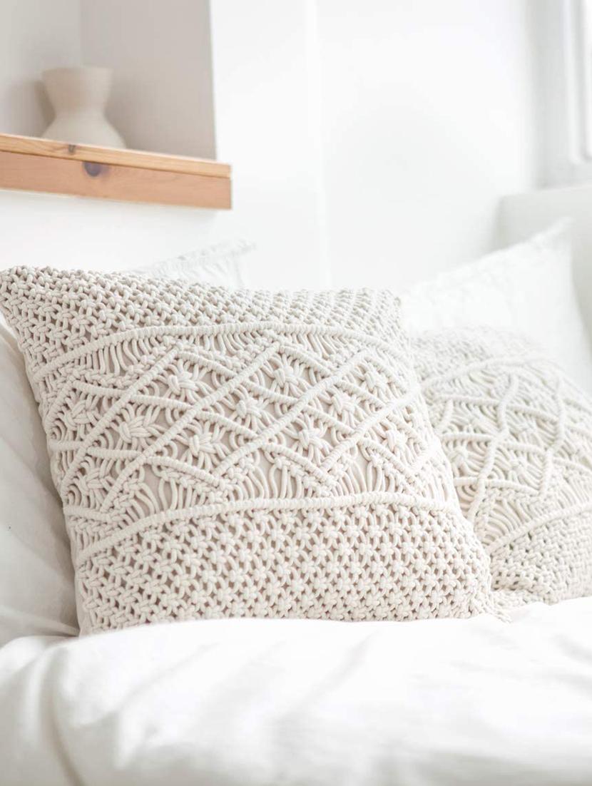 cotton macrame cushion cover (set of 1) - 17246441 - Zoom Image - 2