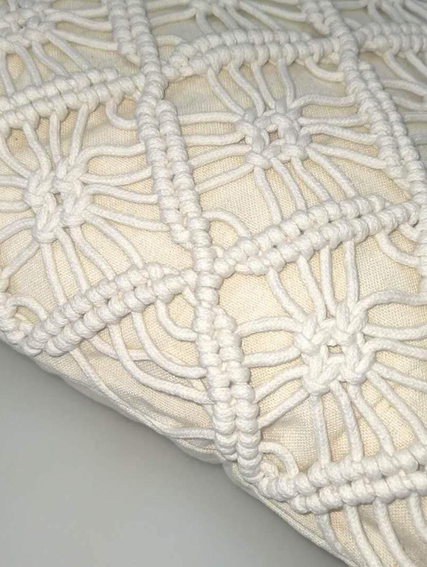 cotton macrame cushion cover (set of 2) - 17246451 - Standard Image - 4