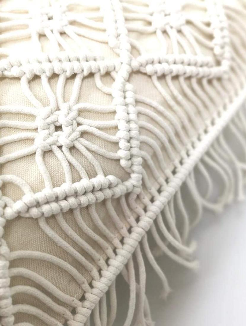 cotton macrame cushion cover (set of 2) - 17246451 - Standard Image - 5