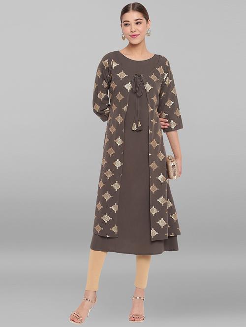 women's kurta with jacket kurta - 17246643 - Very Small Image - 1