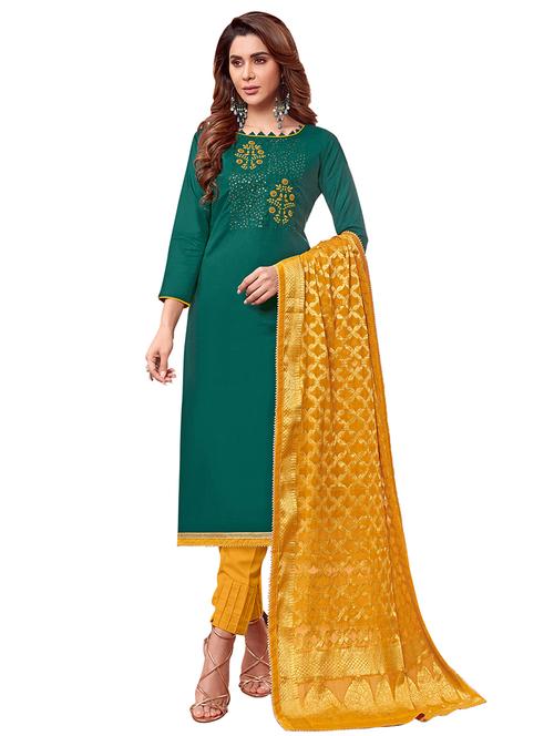 embroidered straight pant unstitched suit - 17246953 - Very Small Image - 1