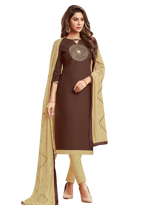 embroidered straight pant unstitched suit - 17246980 - Very Small Image - 1