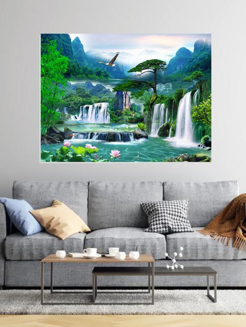  waterfall 3d hd digital print wallpaper - 17247376 - Very Small Image - 1
