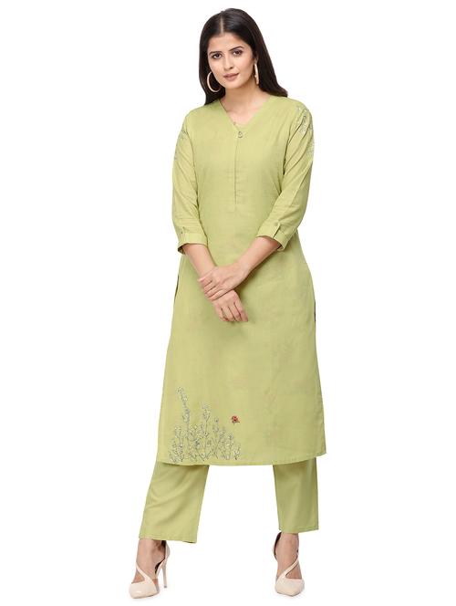embroidered a-line kurta - 17251062 - Very Small Image - 1