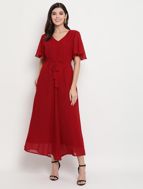 flutter sleeves maxi dress  - 17256336 - Very Small Image - 1
