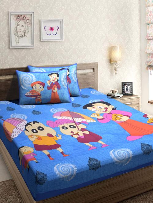 jaipuri printed cotton double bedsheets with 2 pillow cover - 17258000 - Very Small Image - 1
