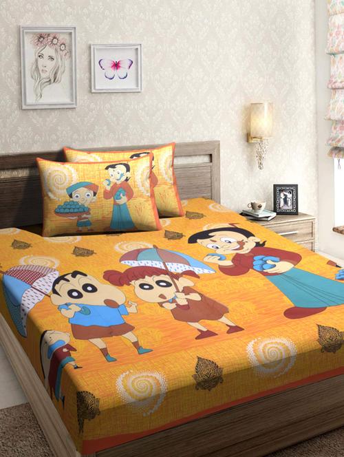 jaipuri printed cotton double bedsheets with 2 pillow cover - 17258001 - Very Small Image - 1