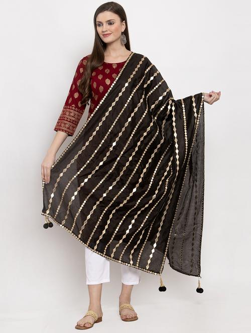 black gota work dupatta - 17258033 - Very Small Image - 1