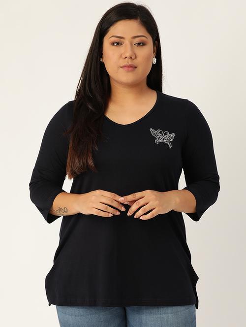 women's plain v neck t-shirt - 17260303 - Very Small Image - 1