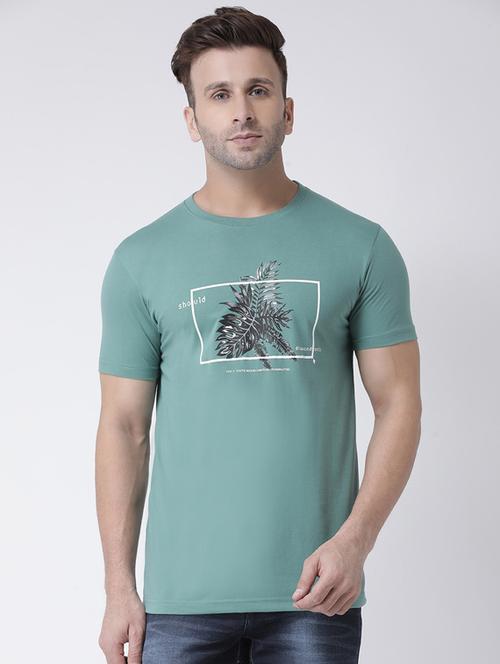 green chest print t-shirt - 17260740 - Very Small Image - 1