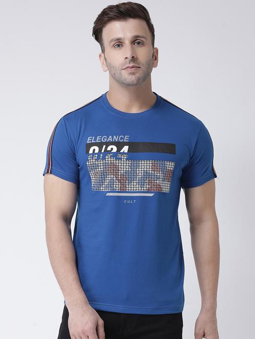 blue chest print t-shirt - 17260760 - Very Small Image - 1