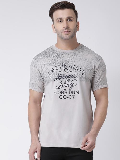 grey chest print t-shirt - 17260772 - Very Small Image - 1
