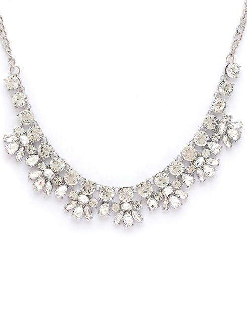 silver metal statement necklace - 17260981 - Very Small Image - 1