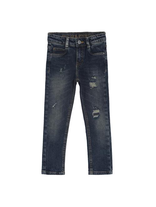 dark blue denim distressed jean - 17261922 - Very Small Image - 1