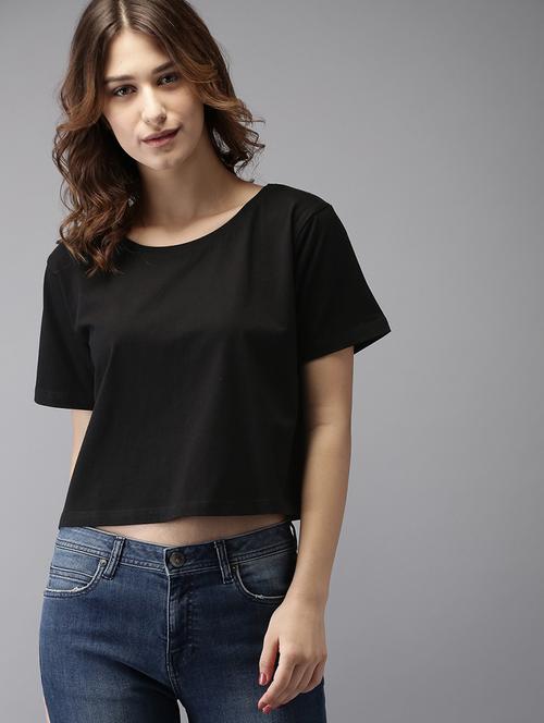boat neck crop tee  - 17262164 - Very Small Image - 1