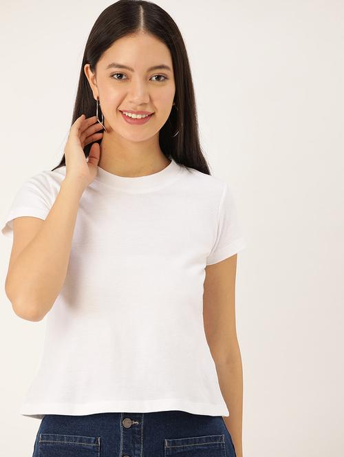 crew neck solid tee - 17262166 - Very Small Image - 1