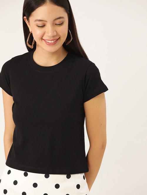 crew neck solid tee - 17262167 - Very Small Image - 1