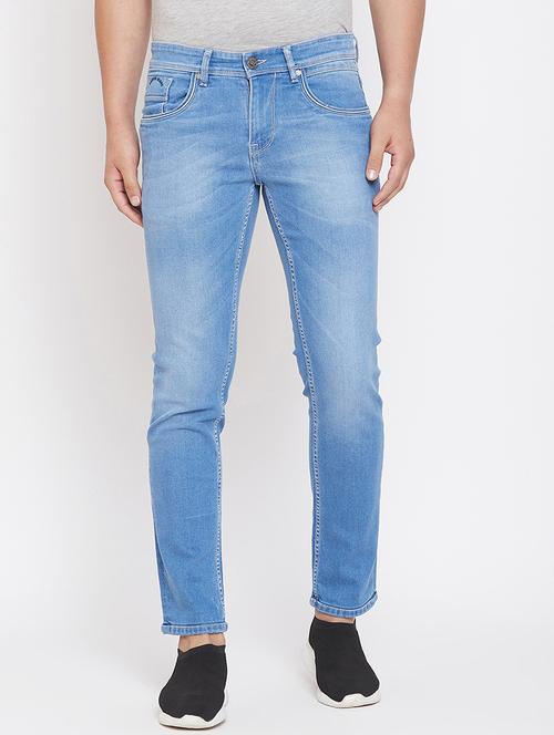blue light washed denim jeans - 17263445 - Very Small Image - 1