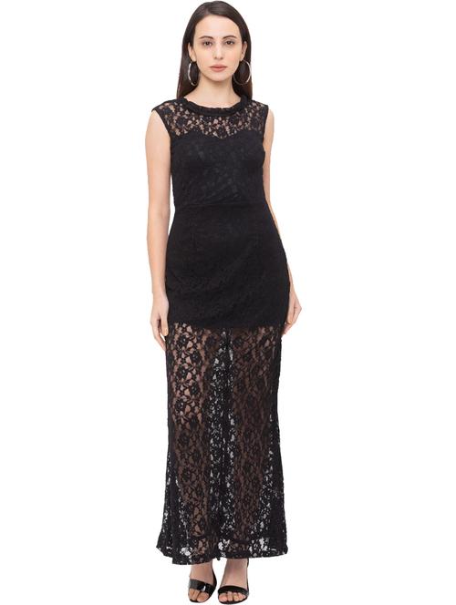 cut out back laced maxi dress - 17264066 - Very Small Image - 1