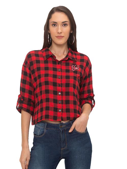 roll up sleeved gingham checkered shirt  - 17264137 - Very Small Image - 1