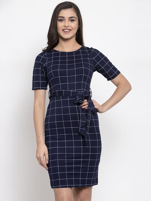 tie front checkered sheath dress - 17265503 - Very Small Image - 1