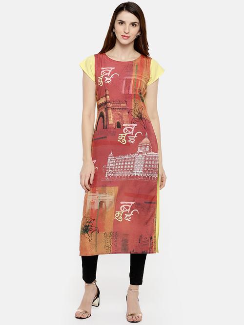 digital print straight kurta - 17265915 - Very Small Image - 1