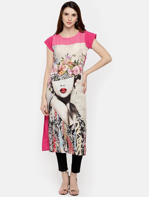digital print asymmetric kurta - 17265947 - Very Small Image - 1