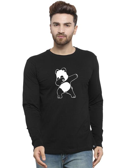 black chest print t-shirt - 17267502 - Very Small Image - 1