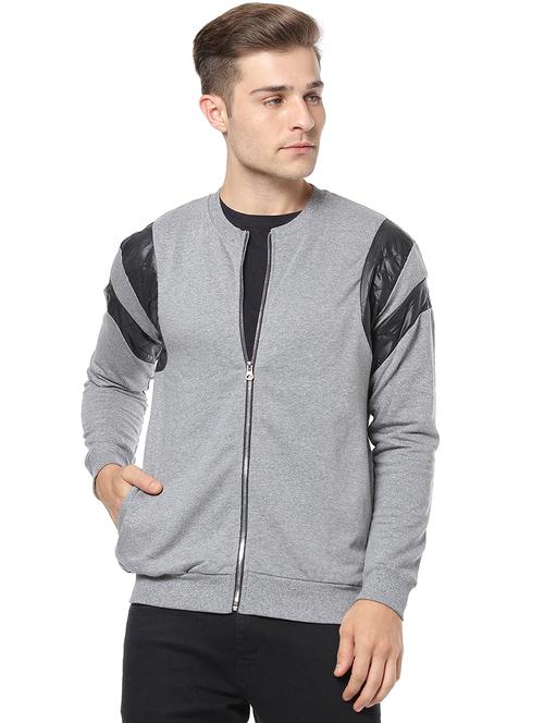 grey cut & sew casual jacket - 17267548 - Very Small Image - 1
