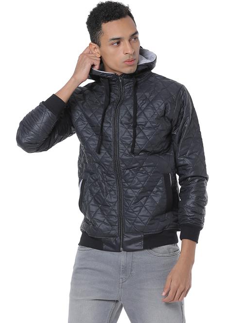 black solid quilted jacket - 17267594 - Very Small Image - 1