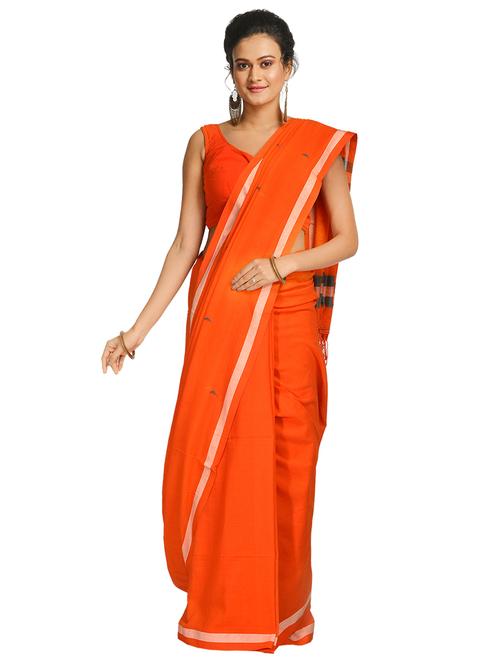 women's bordered royal blue colored saree with blouse - 17268415 - Very Small Image - 1