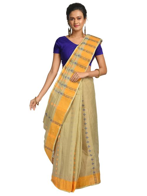women's self design beige colored saree - 17268465 - Very Small Image - 1