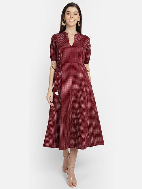 mandarin neck flared dress  - 17268960 - Very Small Image - 1