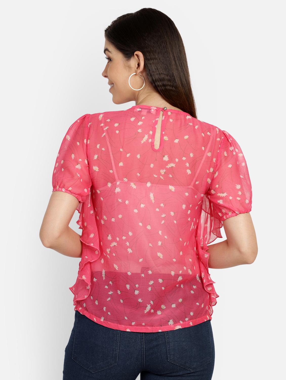 women's layered round neck top - 17269036 - Standard Image - 2