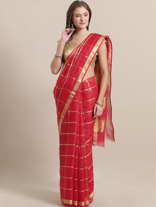 embellished woven saree with blouse - 17269491 - Very Small Image - 1