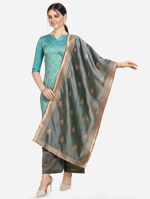 zari work palazzo unstitched suit - 17271614 - Very Small Image - 1