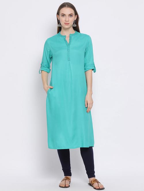 women's straight kurta - 17271776 - Very Small Image - 1