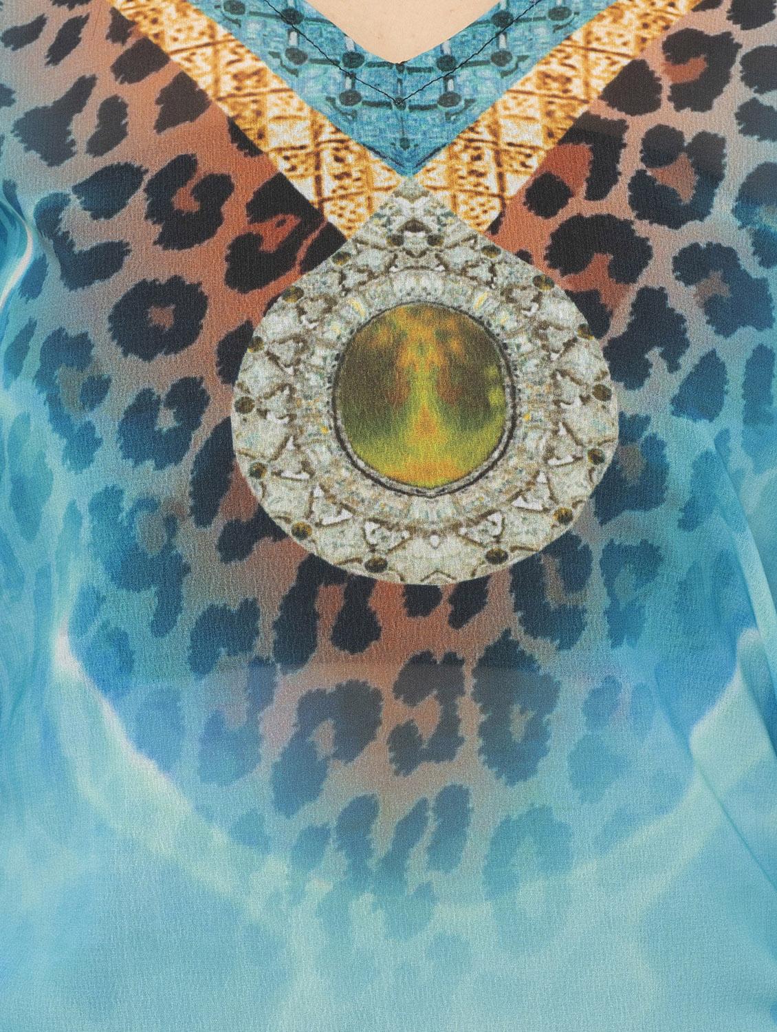 v neck printed kaftan - 17272590 - Standard Image - 3