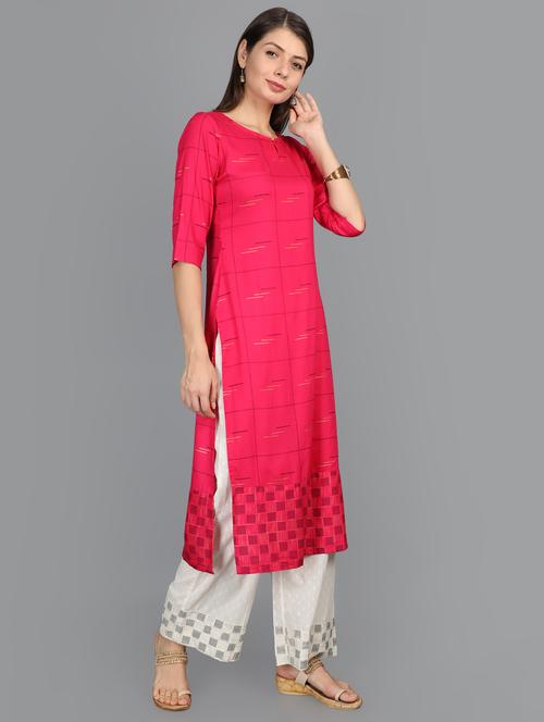 checkered kurta palazzo set - 17273460 - Very Small Image - 1