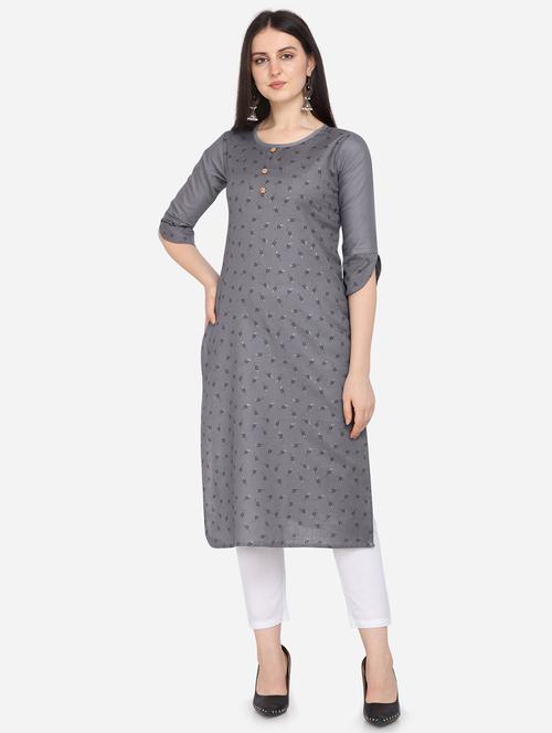 foil print straight kurta  - 17273777 - Very Small Image - 1