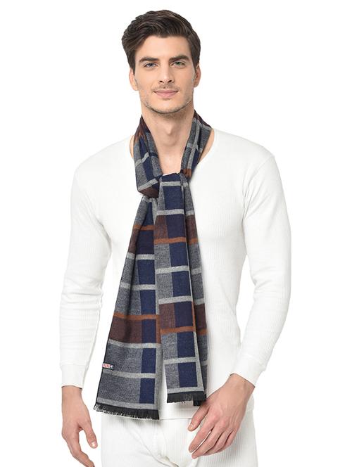 navy blue checkered muffler - 17273927 - Very Small Image - 1