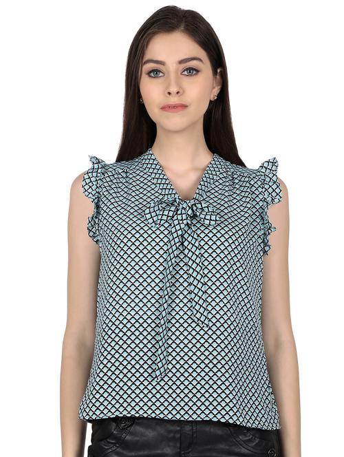 tie front checkered top  - 17274641 - Very Small Image - 1
